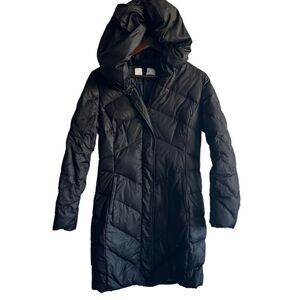Women's Tahari Black Hooded Down Coat